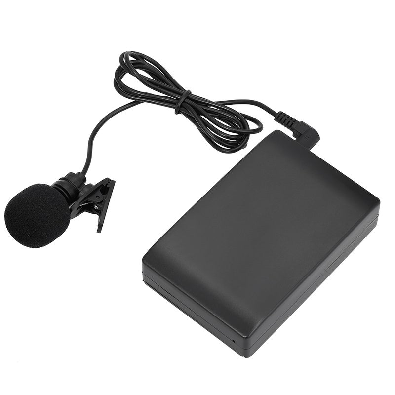 Mini Wireless Clip-on FM Microphone With Transmitter Receiver Black - Image 1