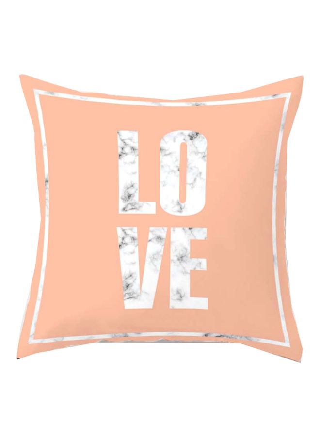 غطاء وسادة مطبوع بكلمة "Love" وردي / أبيض / أسود 45x45سم