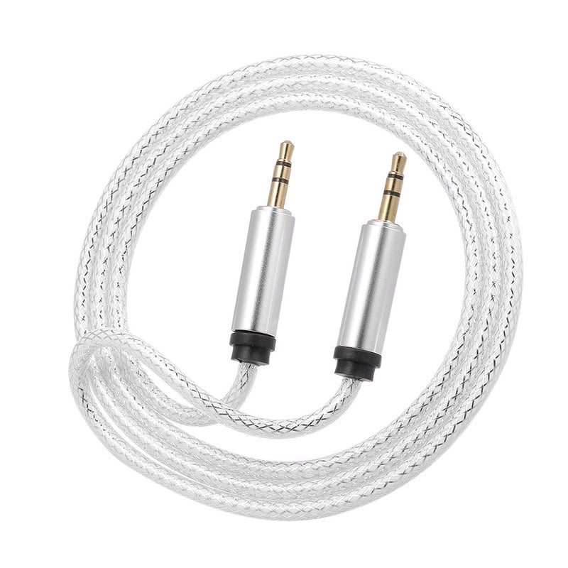 Generic 3.5mm Jack Auxiliary Stereo Audio Cable For Car/Phone/Laptop V4424S_P Silver  - Image 1
