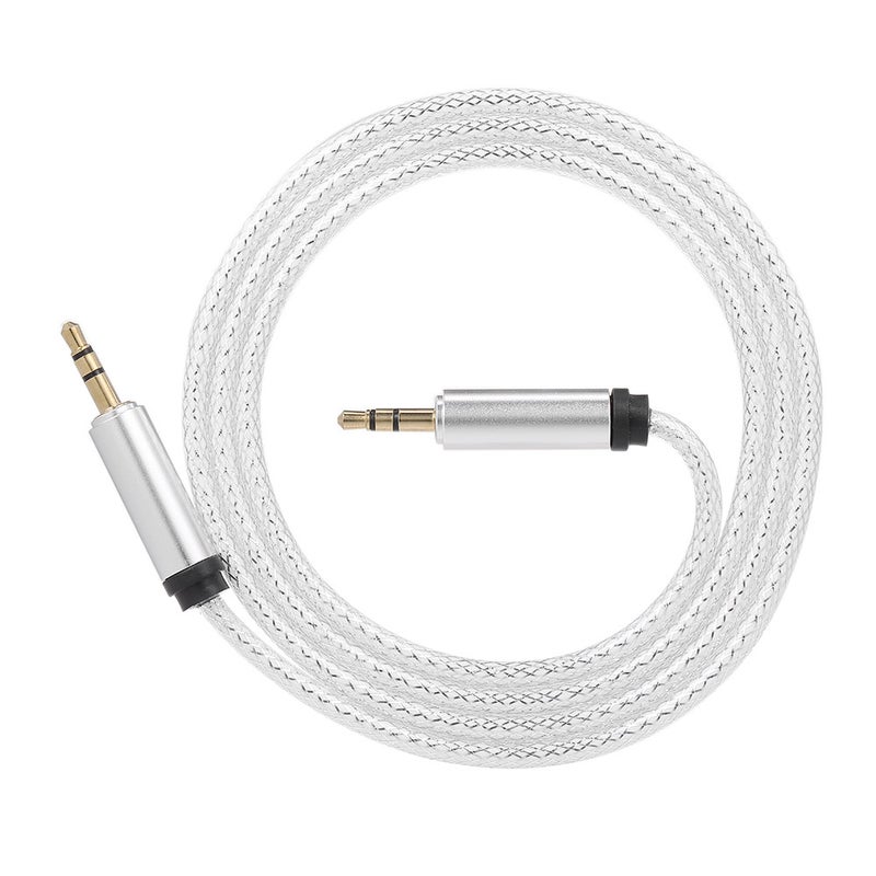 Generic 3.5mm Jack Auxiliary Stereo Audio Cable For Car/Phone/Laptop V4424S_P Silver  - Image 2