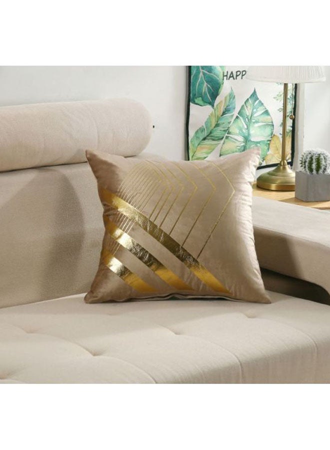 بيوينتي غطاء وسادة بطبعة هندسية ذهبي 45x45سم - Image 2