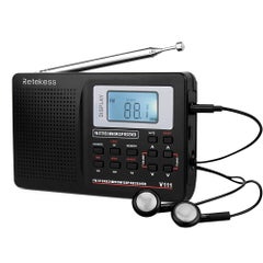 Retekess MW/FM/SW Stereo Pocket Digital Tuning Radio With Earphone V4103_P Black  - Image 2