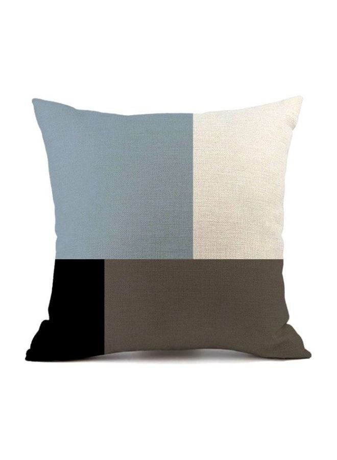 غطاء وسادة بطبعة هندسية أبيض/أسود/رمادي 45x45سم