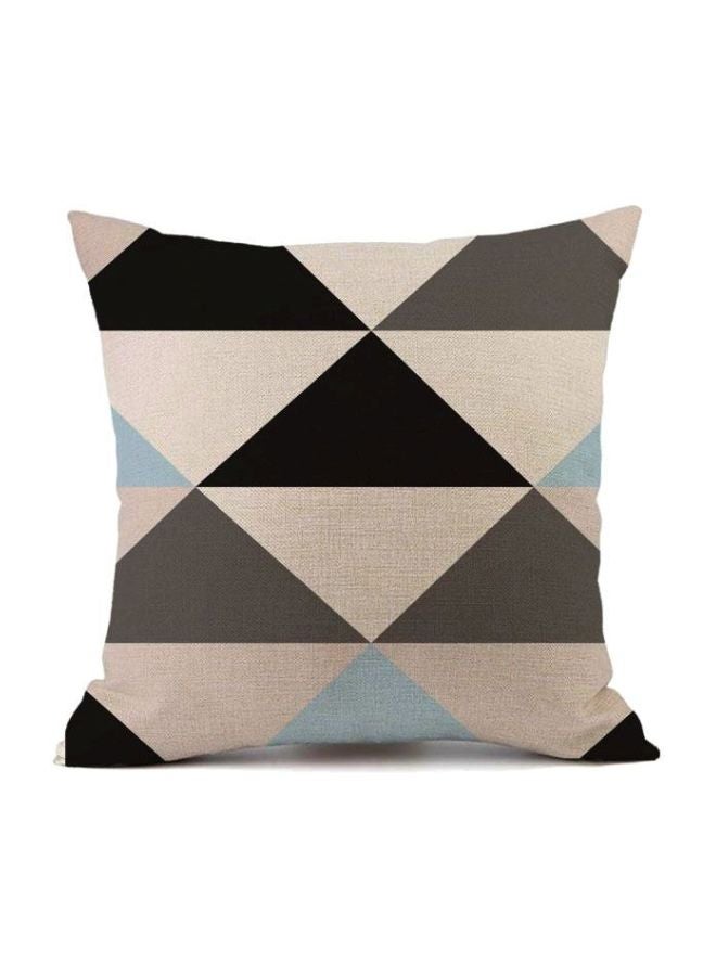 Geometric Printed Cushion Cover White/Black/Grey 45x45cm