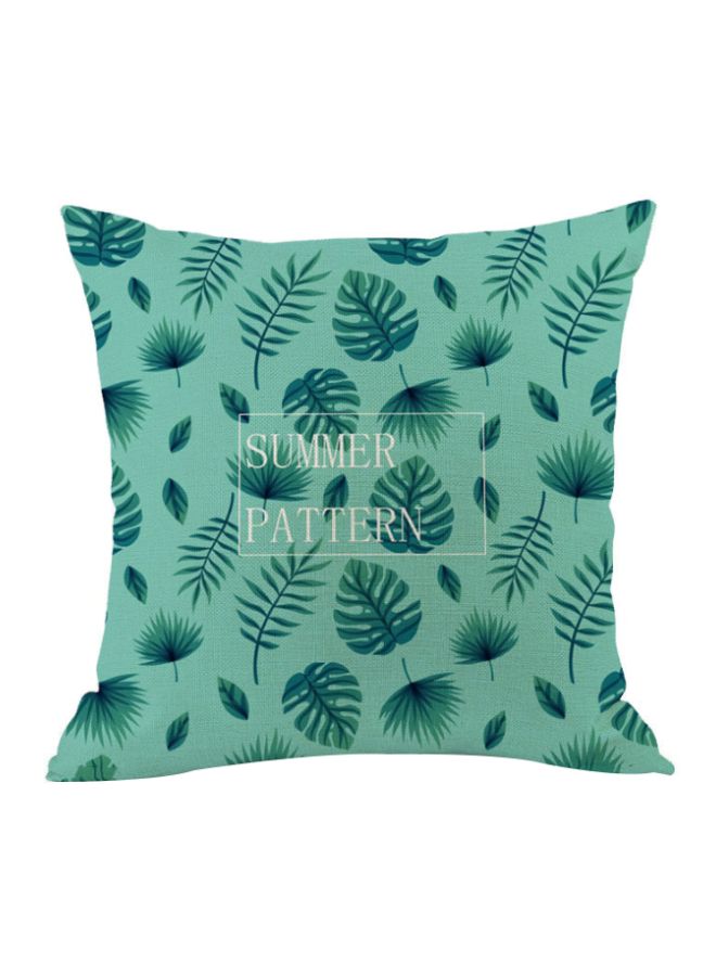 Leaves Printed Cushion Cover Green 45x45cm