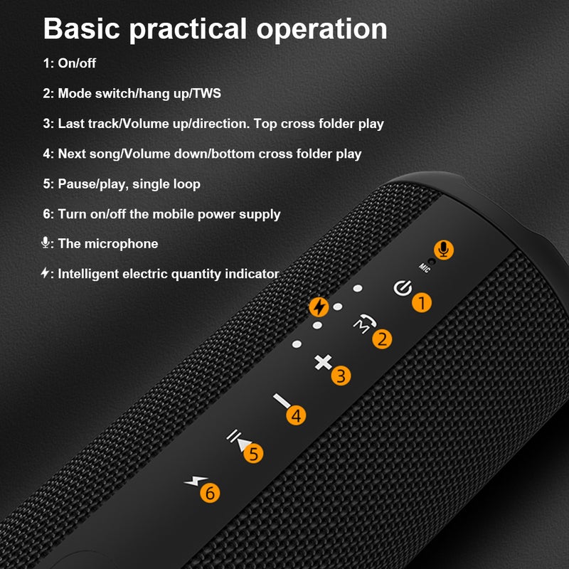 HS880 Wireless Bluetooth Speaker With Mic V8330_P Black  - Image 3