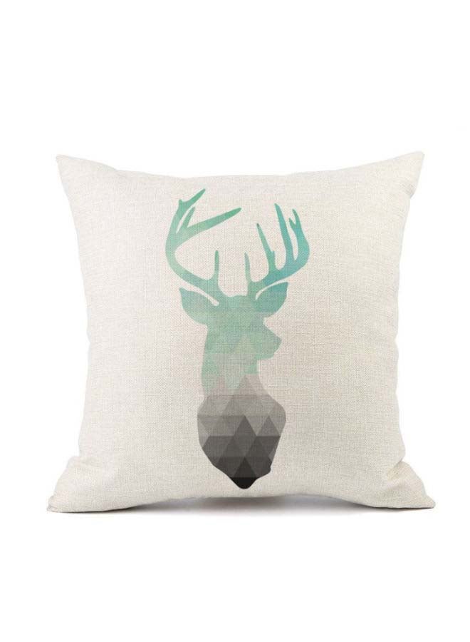 Nordic Style Printed Cushion Cover White/Grey/Green 45x45cm