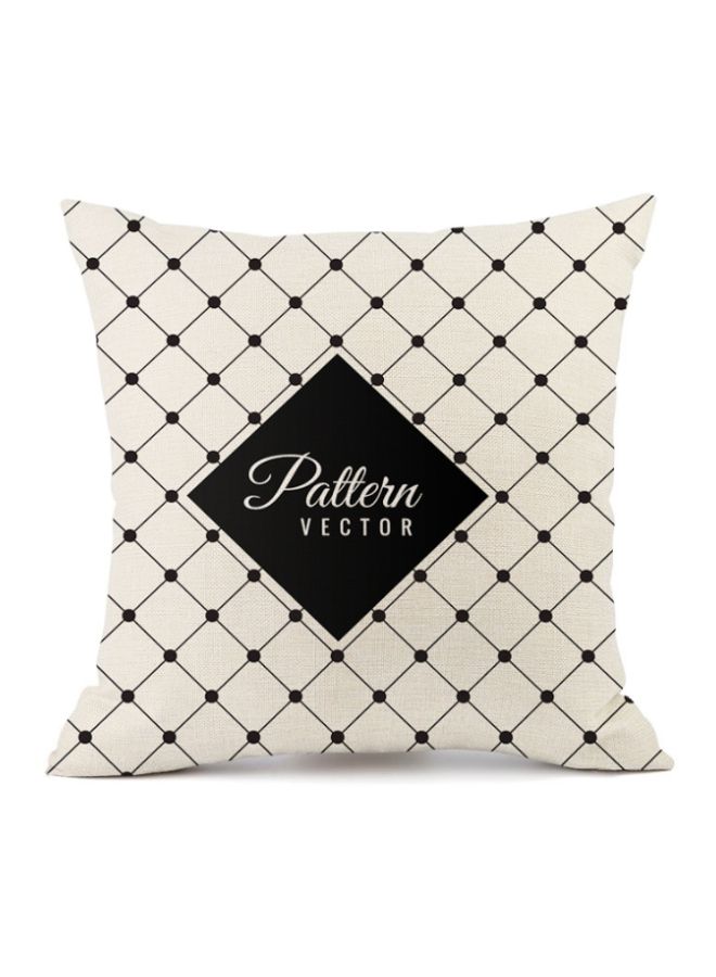 Pattern Vector Printed Cushion Cover White/Black 45x45cm