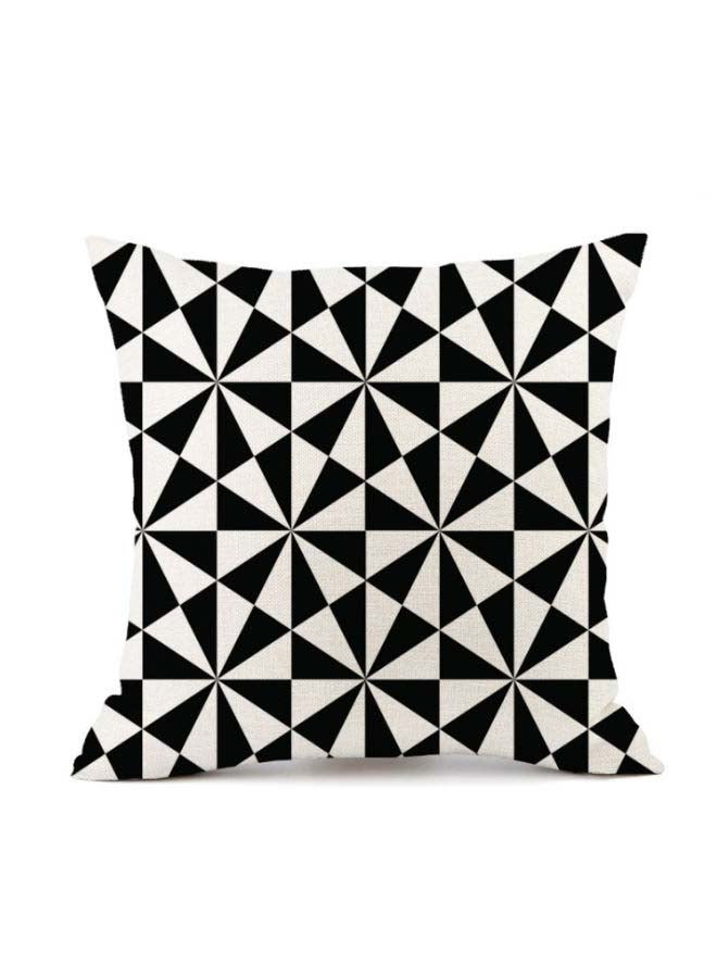 Geometric Printed Cushion Cover Black/White 45x45cm