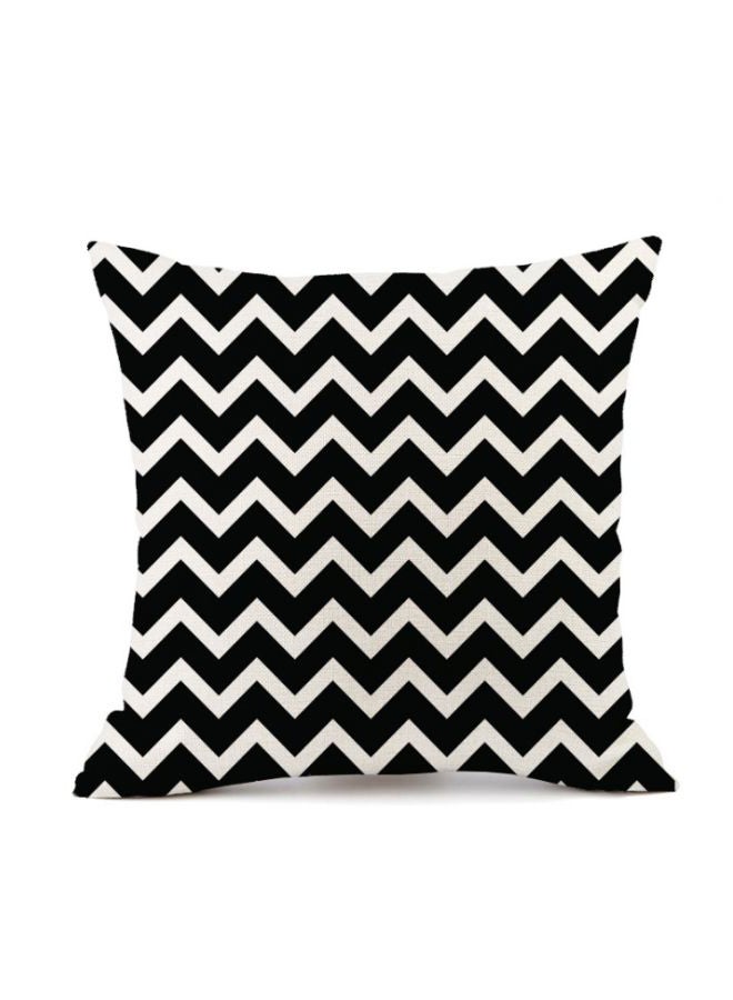 Geometric Printed Cushion Cover Black/White 45x45cm