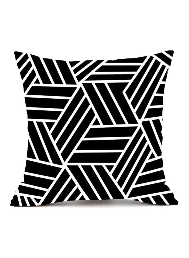 Geometric Printed Cushion Cover Black/White 45x45cm