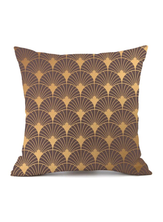 غطاء وسادة مطبوع بني/ذهبي 45x45سم