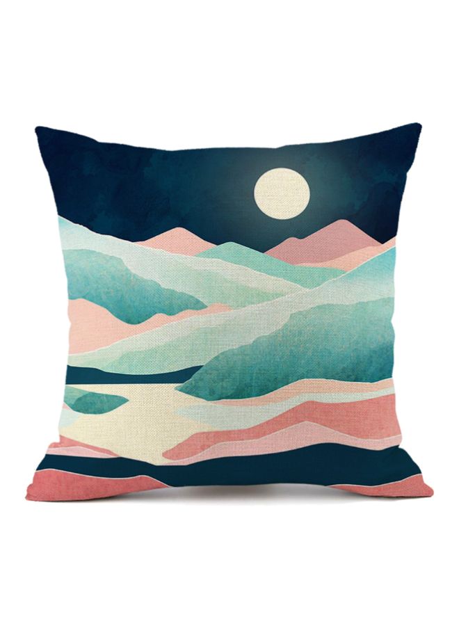 غطاء وسادة بطبعة منظر طبيعي متعدد الألوان 45x45سم