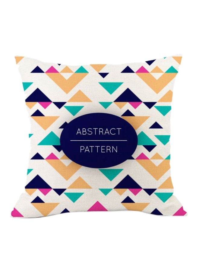 Beauenty Abstract Pattern Printed Cushion Cover White/Cyan/Yellow 45x45cm 