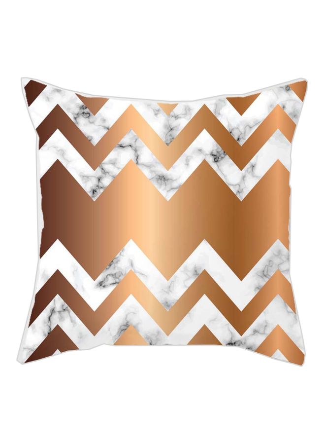 Geometric Pattern Cushion Cover Brown/White/Black 45x45cm