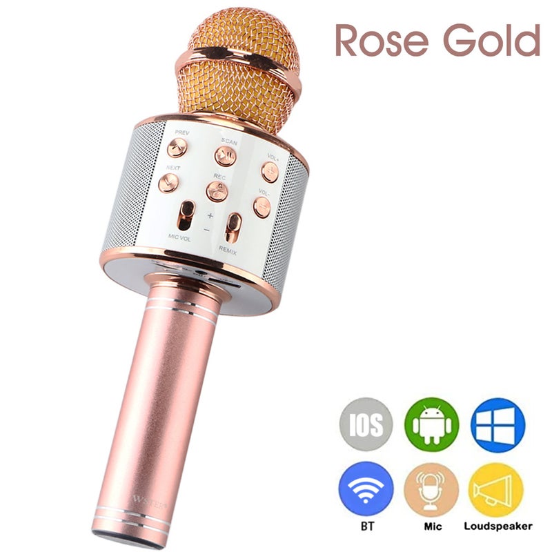 WS-858 Wireless Handheld Karaoke Microphone PAA2385RG_P Rose Gold - Image 1