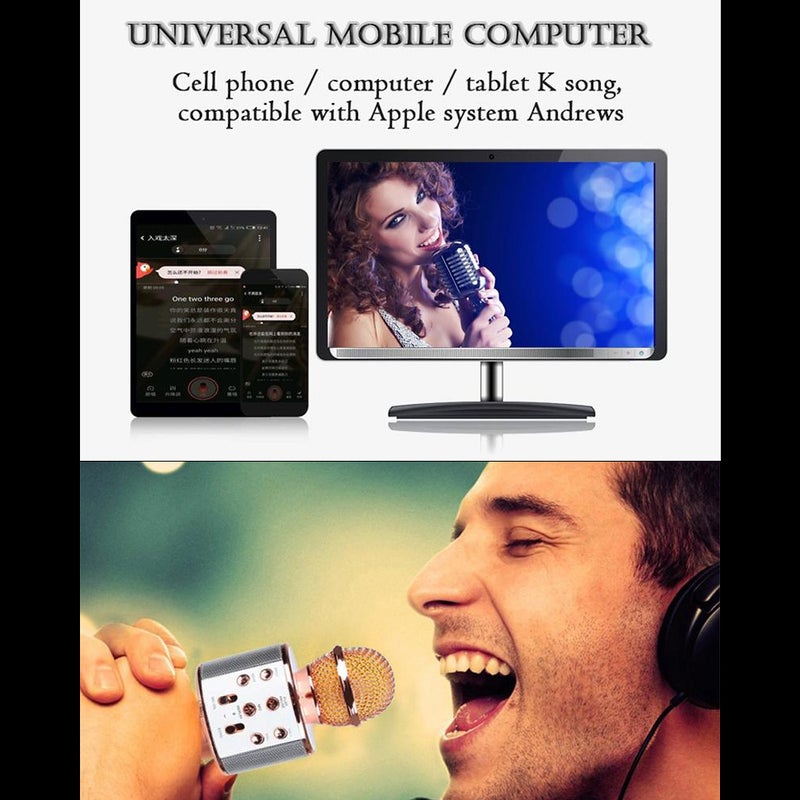 Generic - WS-858 Wireless Handheld Karaoke Microphone PAA2385B_P Black - Image 1