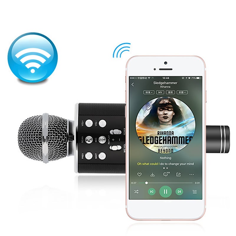 Generic - WS-858 Wireless Handheld Karaoke Microphone PAA2385B_P Black - Image 1