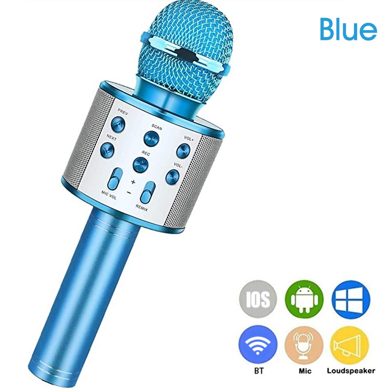 Generic - WS-858 Wireless Handheld Karaoke Microphone PAA2385BL_P Blue - Image 1
