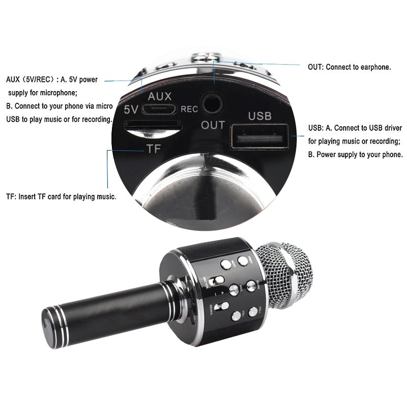 Generic - WS-858 Wireless Handheld Karaoke Microphone PAA2385BL_P Blue - Image 1
