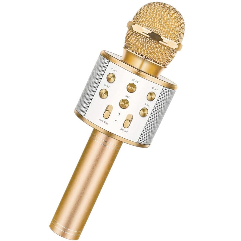 WS-858 Wireless Handheld Karaoke Microphone PAA2385G_P Gold - Image 3