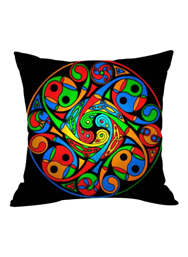 Chinese Style Art Printed Cushion Cover Black/Green/Red 45x45cm