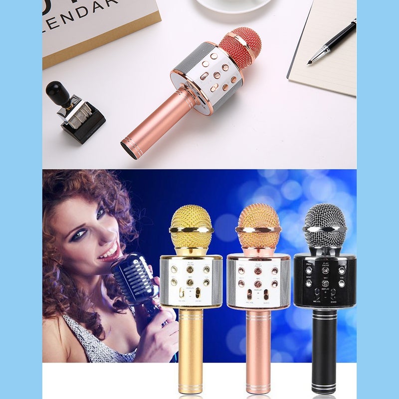 WS-858 Wireless Handheld Karaoke Microphone PAA2385G_P Gold - Image 4