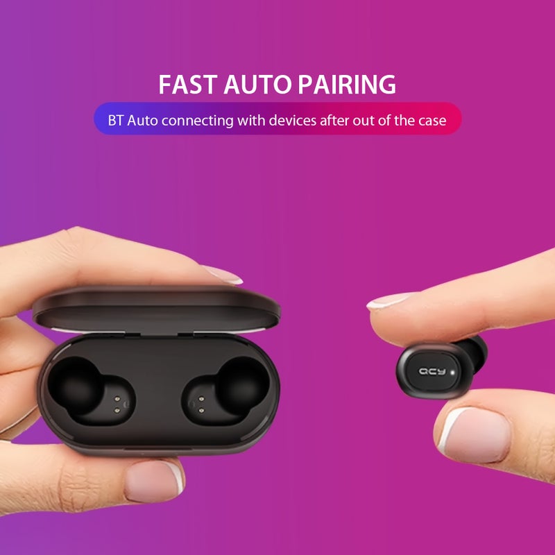 QCY - T2C TWS Bluetooth Earphones PAE0305B_P Black - Image 1