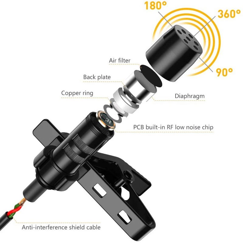 Mini Hanging Anti-Interference Wind Muff 3.5mm Microphone PAE0651-3_P Black - Image 5