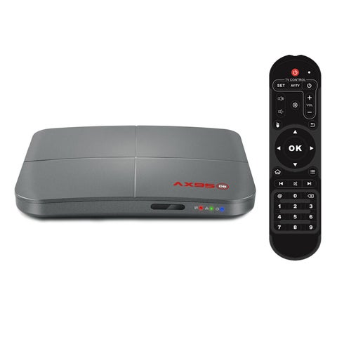 AX95 Android 9.0 4GB RAM Smart TV Set Top Box With Remote Control V8337UK-32G_P Dark Grey