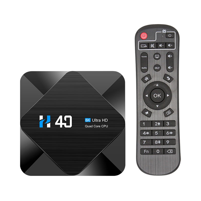 H40 Android 10.0 Smart TV Set Top Box With Remote Control V8341EU-16G_P Black  - Image 1