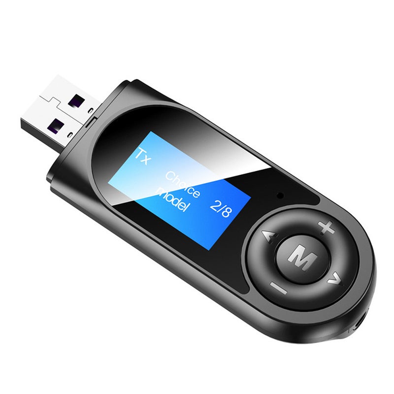 T13 BT 5.0 Wireless Audio Transmitter Receiver V8307_P Black  - Image 1