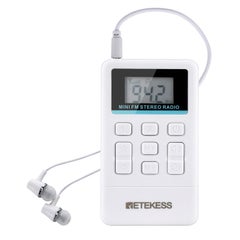 Retekess TR612 Portable Mini Stereo FM Radio With 3.5mm Earphone V8317_P Silver  - Image 1