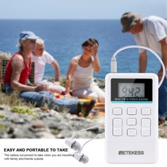 Retekess TR612 Portable Mini Stereo FM Radio With 3.5mm Earphone V8317_P Silver  - Image 3
