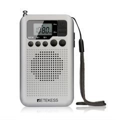 Retekess TR106 Portable FM/AM LCD Display Radio V8318_P Silver  - Image 1