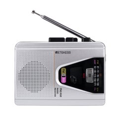 TR620 Portable FM/AM Cassette Player Clock Radio V8316_P Silver