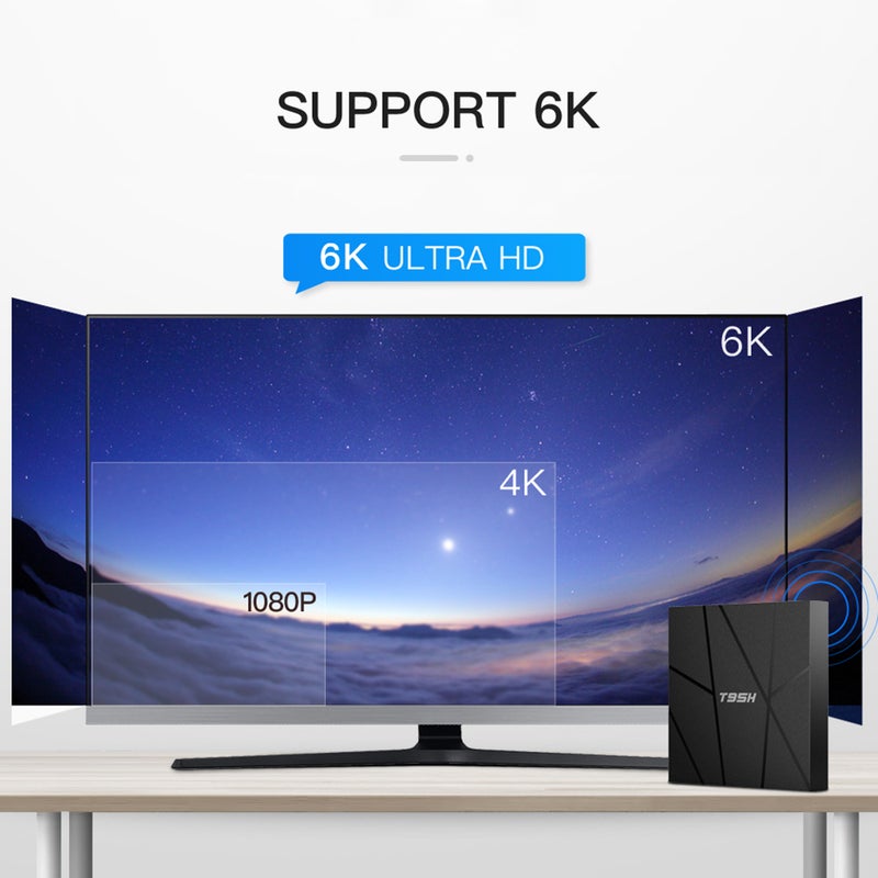 Generic - T95H Android 10.0 Allwinner H616 Quad-core Smart TV Set Top Box V8313UK-64G_P Black - Image 1