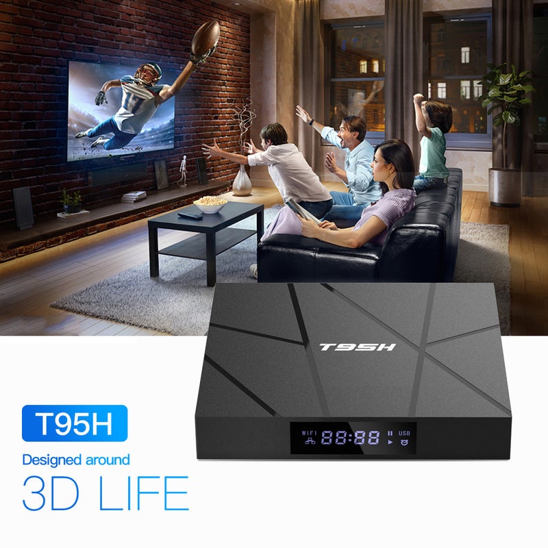 Generic - T95H Android 10.0 Allwinner H616 Quad-core Smart TV Set Top Box V8313UK-8G_P Black - Image 1
