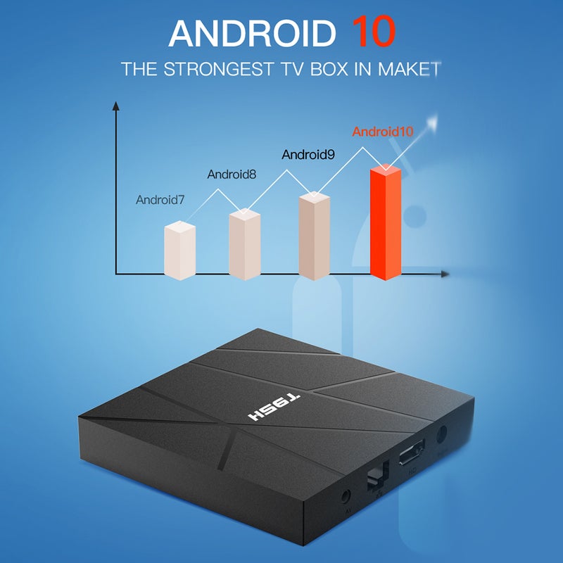 Generic - T95H Android 10.0 Allwinner H616 Quad-core Smart TV Set Top Box V8313EU-64G_P Black - Image 1