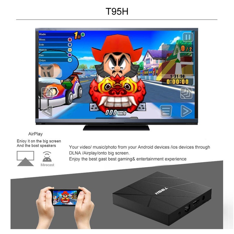 Generic - T95H Android 10.0 Allwinner H616 Quad-core Smart TV Set Top Box V8313UK-8G_P Black - Image 1