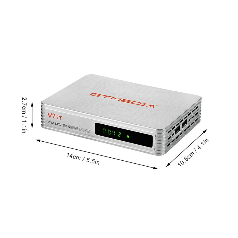 Gtmedia - V7 TT 1080P Full HD TV Receiver With Remote Control V8264EU_P Silver - Image 1