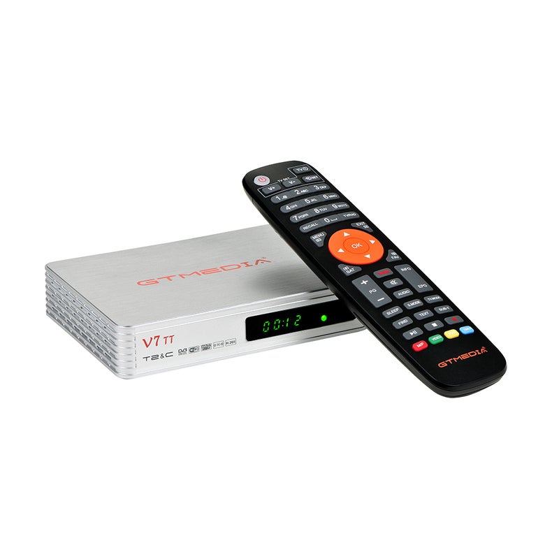 Gtmedia - V7 TT 1080P Full HD TV Receiver With Remote Control V8264EU_P Silver - Image 1