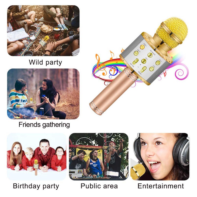 Generic WS858L Illuminated Wireless Bluetooth Microphone V8028RG_P Rose Gold  - Image 3