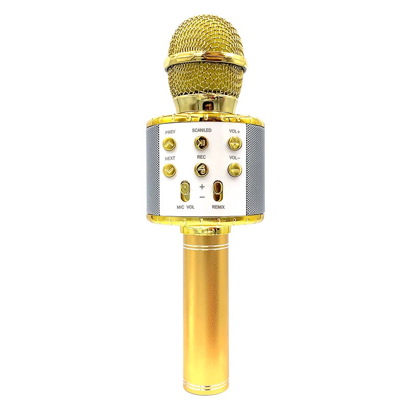 Generic WS858L Illuminated Wireless Bluetooth Microphone V8028G_P Gold  - Image 1