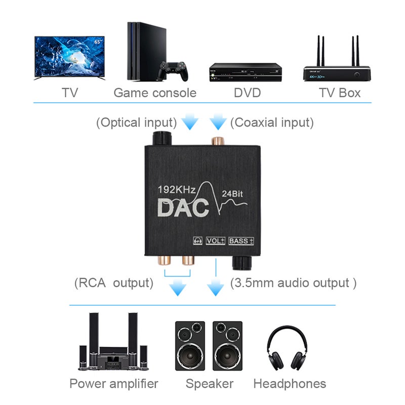 Generic - Digital To Analog Audio Converter V8243_P Black - Image 1