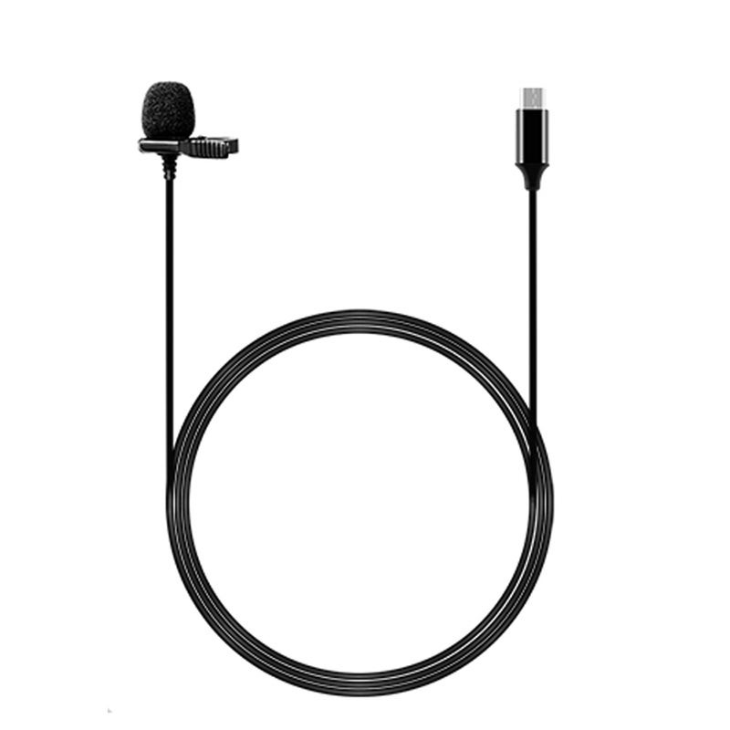 1.5m Mini Portable Lavalier Condenser Microphone V6735-3_P Black  - Image 1