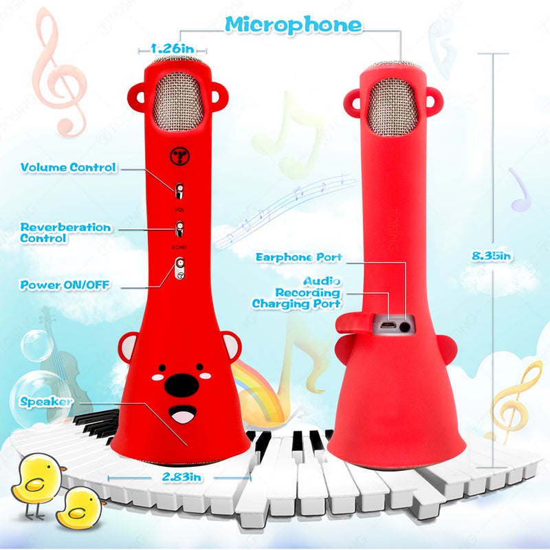 TOSINGX3 Wireless Bluetooth Karaoke Microphone V8125R_P Red
