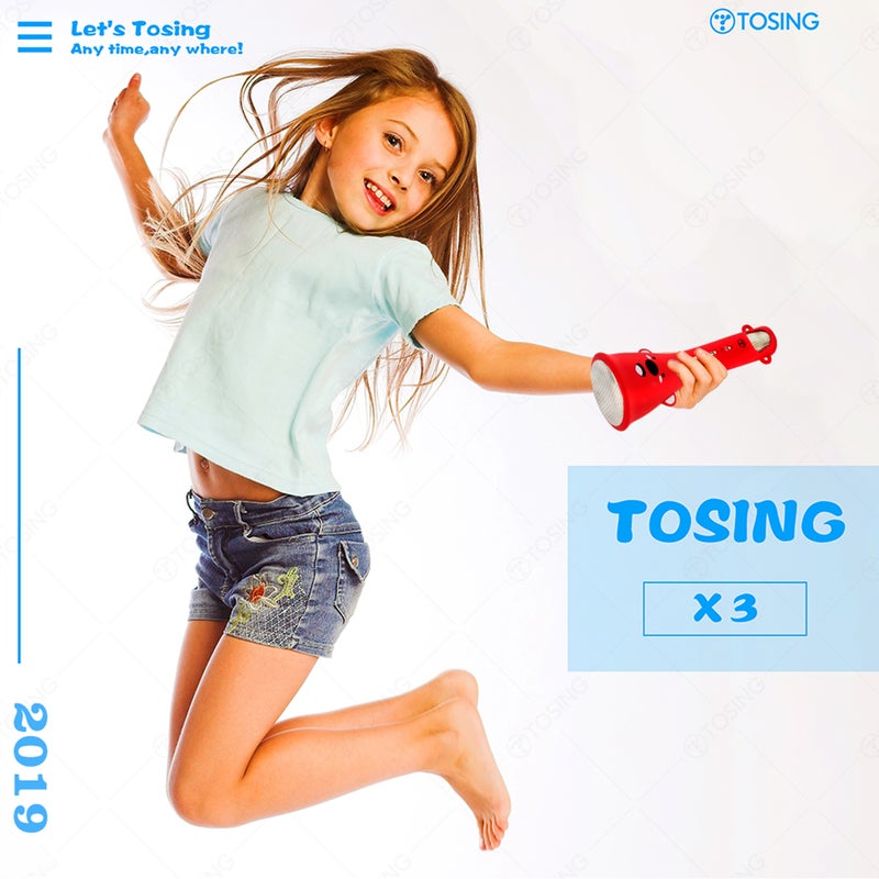 توسينج ميكروفون كاريوكي لاسلكي TOSINGX3 يعمل بتقنية البلوتوث V8125P_P وردي - Image 2