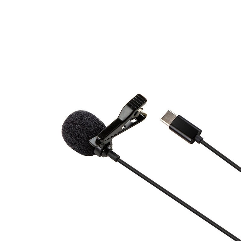 Generic - 1.5m Mini Portable Lavalier Condenser Microphone V6735-1_P Black - Image 1
