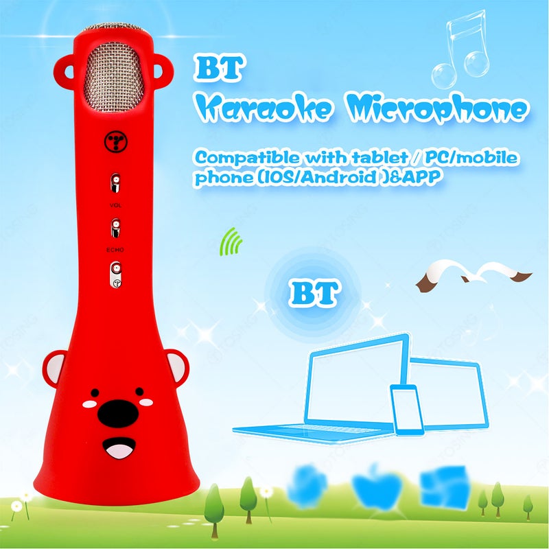 TOSINGX3 Wireless Bluetooth Karaoke Microphone V8125R_P Red